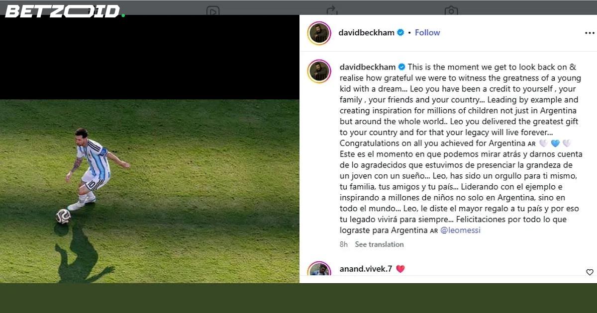 Beckham: 'Your Legacy Will Live Forever' — Messi Retires from International Football.