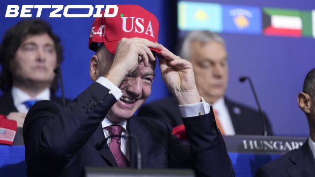 Infantino Sports Trump Hat While Pledging FIFA Millions for Gaza Soccer Projects.