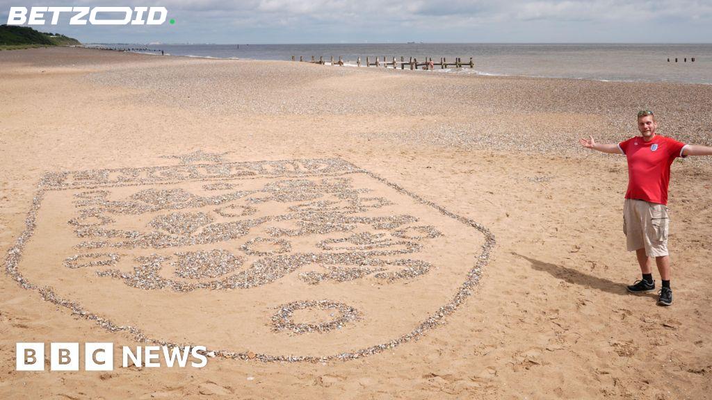 Suffolk Artist Says England Must Win the World Cup or His Beach Crest Was a Waste of Time.
