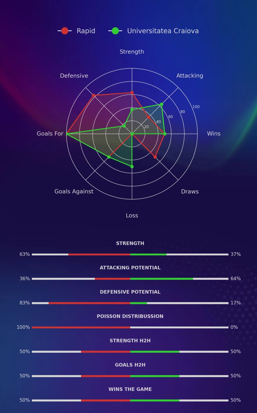 Rapid - Universitatea Craiova diagrams