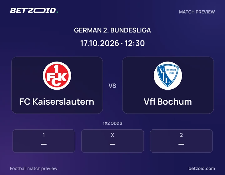 FC Kaiserslautern - Vfl Bochum FC Kaiserslautern vs Vfl Bochum: German 2. Bundesliga match preview with team badges and kick-off details.