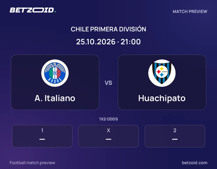 A. Italiano - Huachipato A. Italiano vs Huachipato: Chile Primera División match preview with team badges and kick-off details.