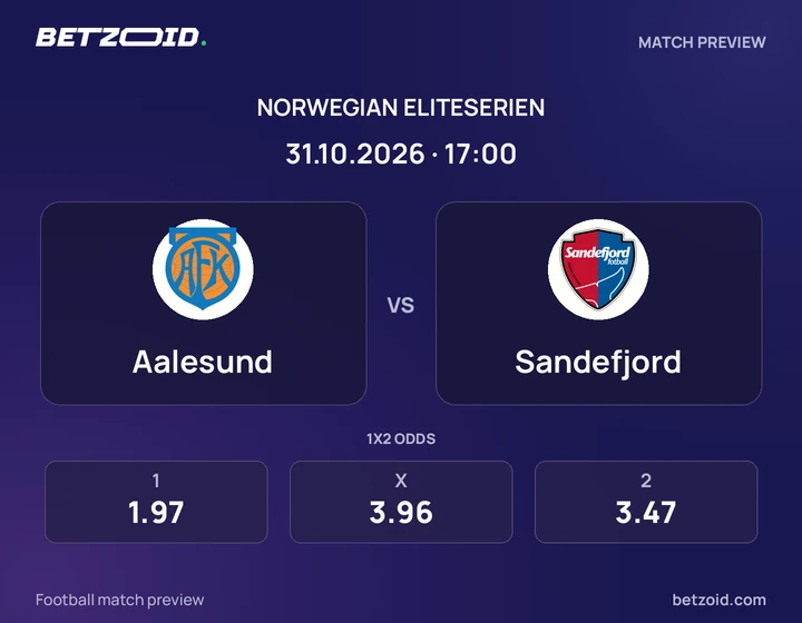 Aalesund – Sandefjord: kampbilde for Eliteserien.