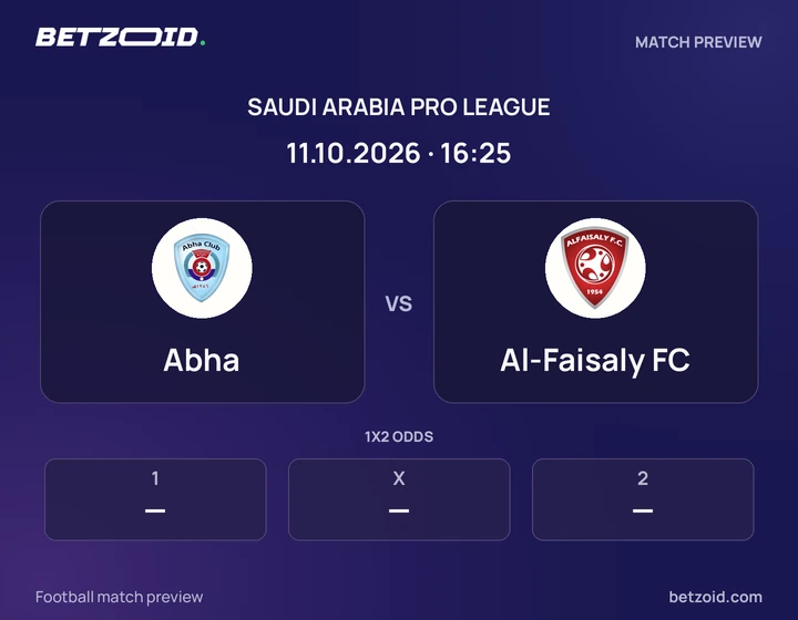 Abha - Al-Faisaly FC Abha vs Al-Faisaly FC: Saudi Arabia Pro League match preview with team badges and kick-off details.