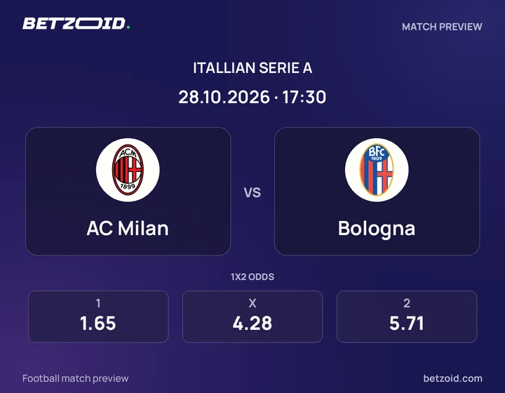 Milan – Bologna Milan – Bologna: presentazione della partita di Serie A con stemmi e orario di inizio.
