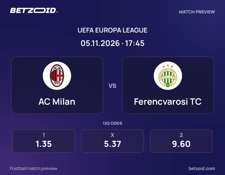 AC Milan - Ferencvarosi TC AC Milan vs Ferencvarosi TC: UEFA Europa League match preview with team badges and kick-off details.