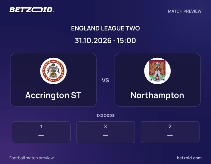 Accrington ST - Northampton Accrington ST vs Northampton: England League Two match preview with team badges and kick-off details.