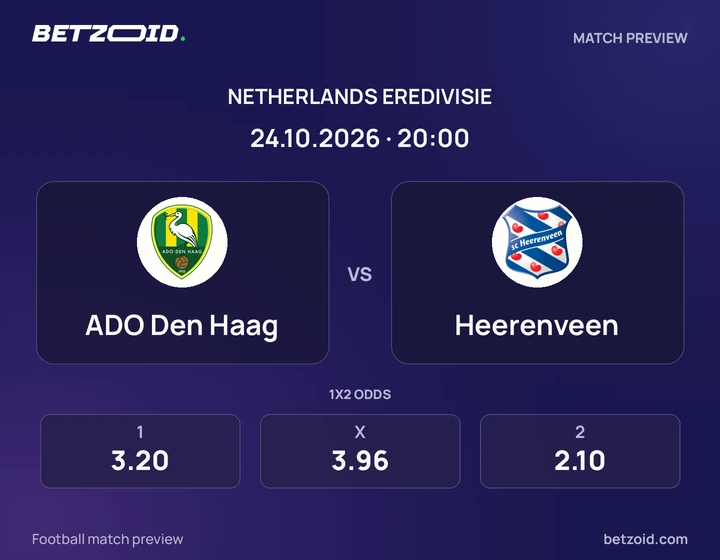 ADO Den Haag – sc Heerenveen ADO Den Haag – sc Heerenveen: wedstrijdafbeelding voor Eredivisie.