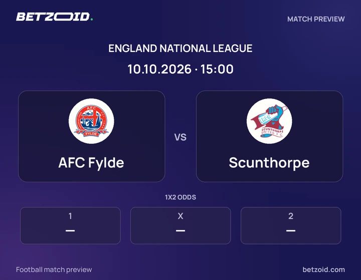 AFC Fylde - Scunthorpe AFC Fylde vs Scunthorpe: England National League match preview with team badges and kick-off details.