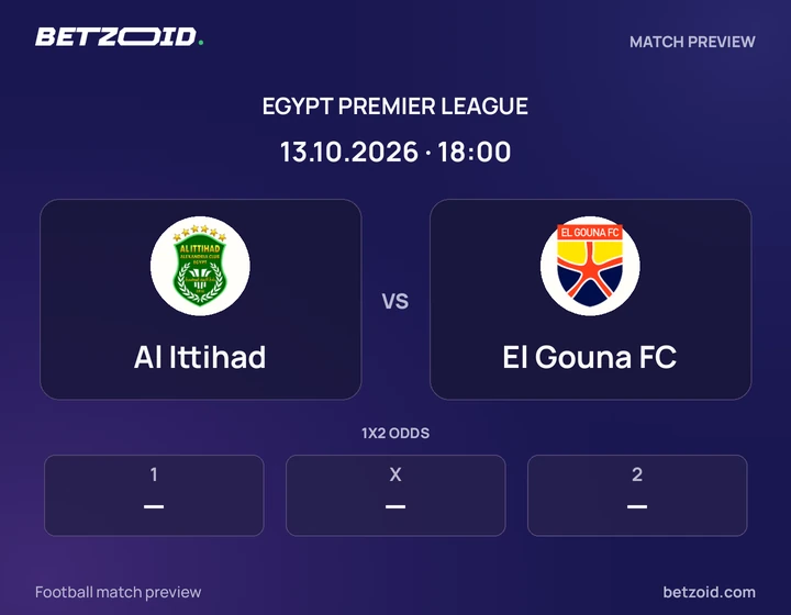 Al Ittihad - El Gouna FC Al Ittihad vs El Gouna FC: Egypt Premier League match preview with team badges and kick-off details.