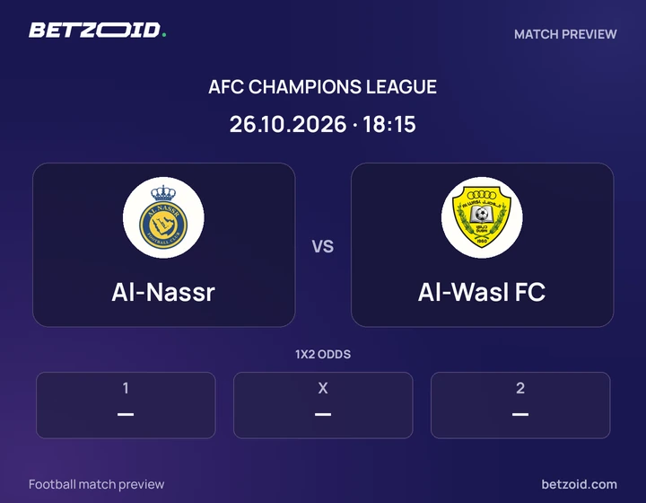Al-Nassr - Al-Wasl FC Al-Nassr vs Al-Wasl FC: AFC Champions League match preview with team badges and kick-off details.