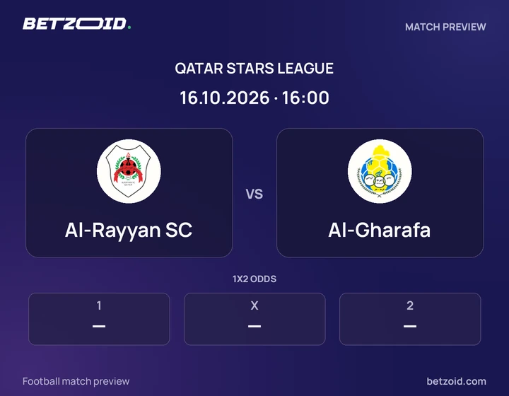 Al-Rayyan SC - Al-Gharafa Al-Rayyan SC vs Al-Gharafa: Qatar Stars League match preview with team badges and kick-off details.