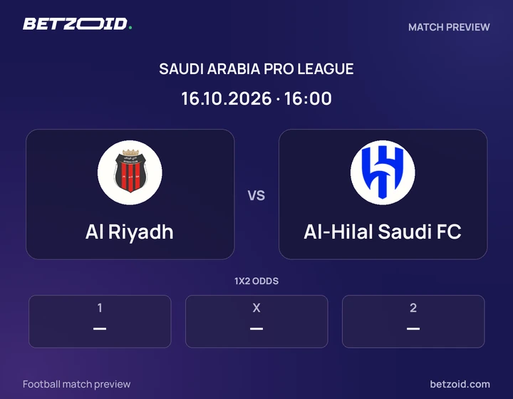 Al Riyadh - Al-Hilal Saudi FC Al Riyadh vs Al-Hilal Saudi FC: Saudi Arabia Pro League match preview with team badges and kick-off details.