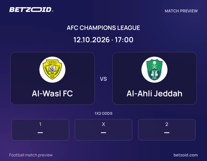 Al-Wasl FC - Al-Ahli Jeddah Al-Wasl FC vs Al-Ahli Jeddah: AFC Champions League match preview with team badges and kick-off details.