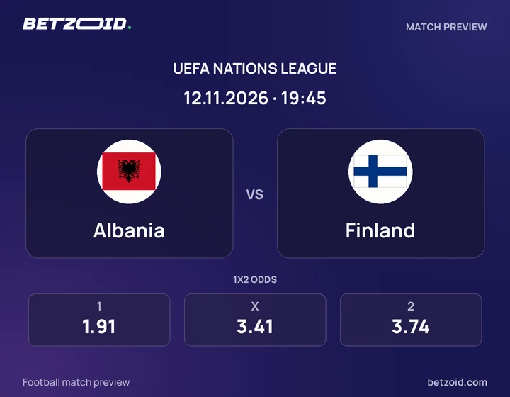Albania - Finland Albania vs Finland: UEFA Nations League match preview with team badges and kick-off details.