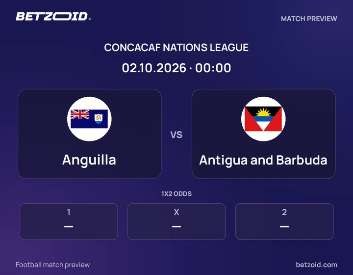 Anguilla vs Antigua and Barbuda: CONCACAF Nations League match preview with team badges and kick-off details.