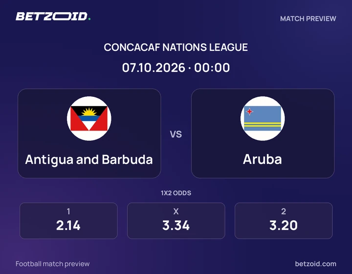 Antigua and Barbuda - Aruba Antigua and Barbuda vs Aruba: CONCACAF Nations League match preview with team badges and kick-off details.