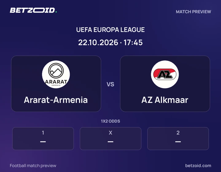 Ararat-Armenia - AZ Alkmaar Ararat-Armenia vs AZ Alkmaar: UEFA Europa League match preview with team badges and kick-off details.