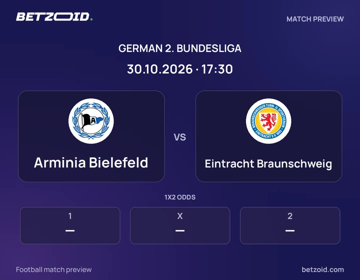 Arminia Bielefeld - Eintracht Braunschweig Arminia Bielefeld vs Eintracht Braunschweig: German 2. Bundesliga match preview with team badges and kick-off details.