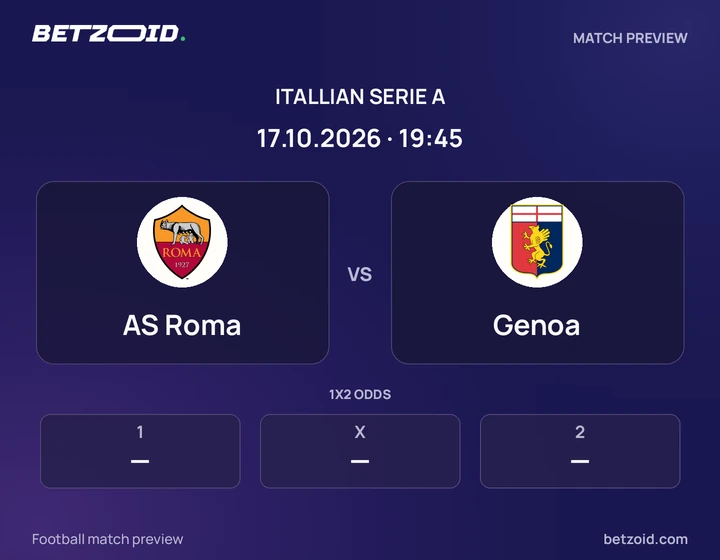 AS Roma - Genoa AS Roma vs Genoa: Itallian Serie A match preview with team badges and kick-off details.