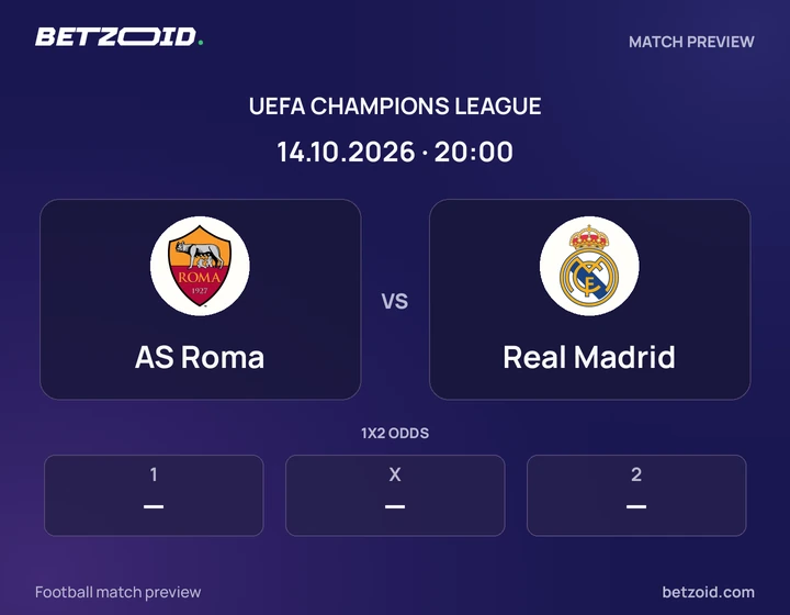 AS Roma - Real Madrid AS Roma vs Real Madrid: UEFA Champions League match preview with team badges and kick-off details.