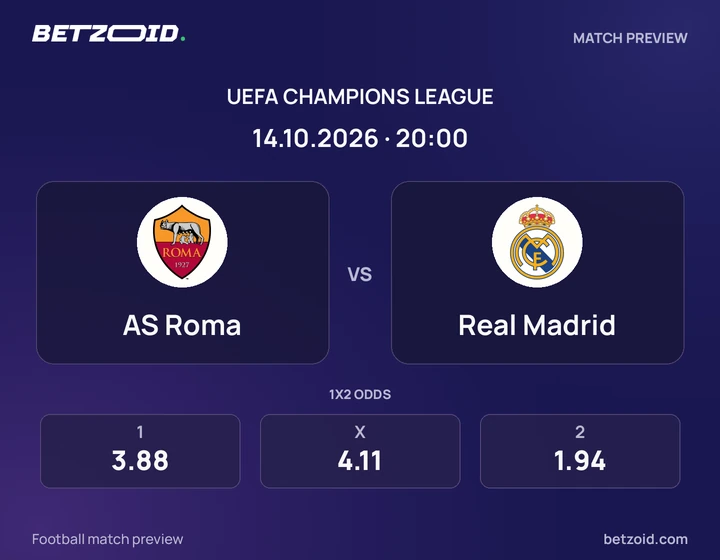 Roma – Real Madrid Roma – Real Madrid: presentazione della partita di Champions League con stemmi e orario di inizio.