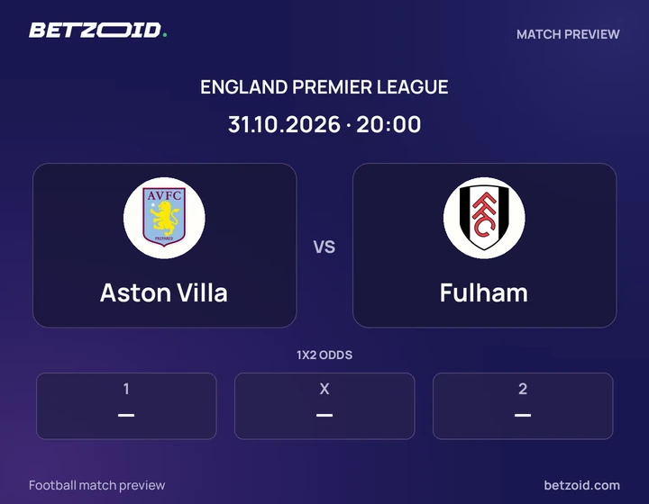Aston Villa - Fulham Aston Villa vs Fulham: England Premier League match preview with team badges and kick-off details.