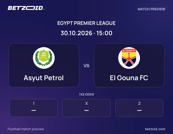 Asyut Petrol - El Gouna FC Asyut Petrol vs El Gouna FC: Egypt Premier League match preview with team badges and kick-off details.