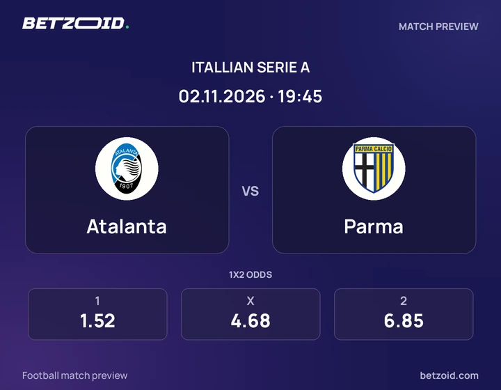 Atalanta – Parma Atalanta – Parma: presentazione della partita di Serie A con stemmi e orario di inizio.