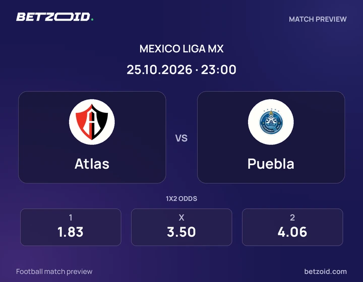 Atlas vs. Puebla Atlas vs. Puebla: previa del partido de Liga MX, con escudos y datos del encuentro.