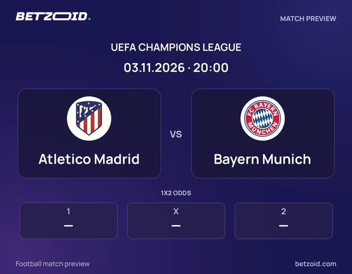 Atletico Madrid - Bayern Munich Atletico Madrid vs Bayern Munich: UEFA Champions League match preview with team badges and kick-off details.