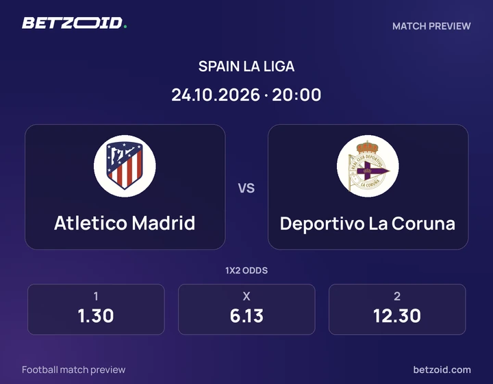 Atlético de Madrid vs. Deportivo La Coruna Atlético de Madrid vs. Deportivo La Coruna: imagen del partido de La Liga.