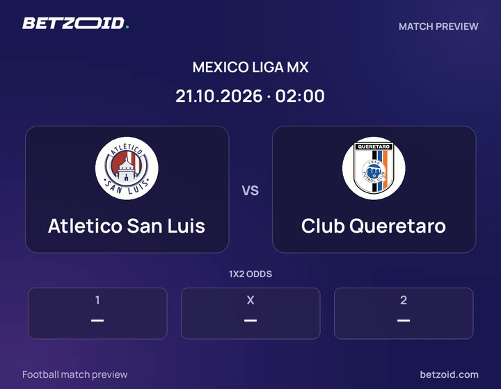 Atletico San Luis - Club Queretaro Atletico San Luis vs Club Queretaro: Mexico Liga MX match preview with team badges and kick-off details.