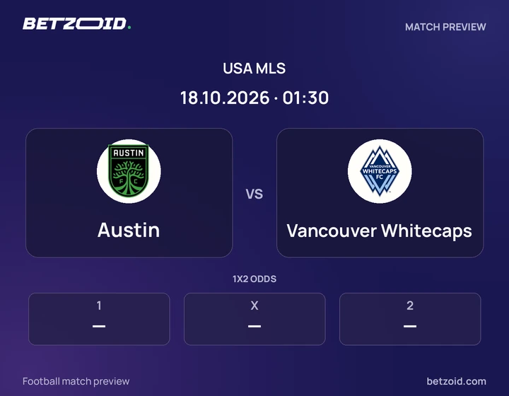 Austin - Vancouver Whitecaps Austin vs Vancouver Whitecaps: USA MLS match preview with team badges and kick-off details.