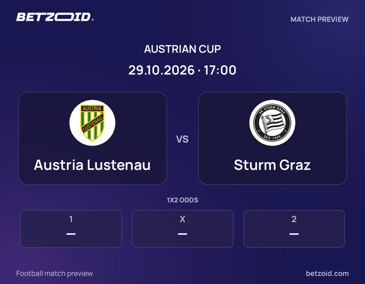 Austria Lustenau - Sturm Graz Austria Lustenau vs Sturm Graz: Austrian Cup match preview with team badges and kick-off details.