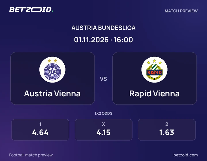 Austria Vienna - Rapid Vienna Austria Vienna vs Rapid Vienna: Austria Bundesliga match preview with team badges and kick-off details.