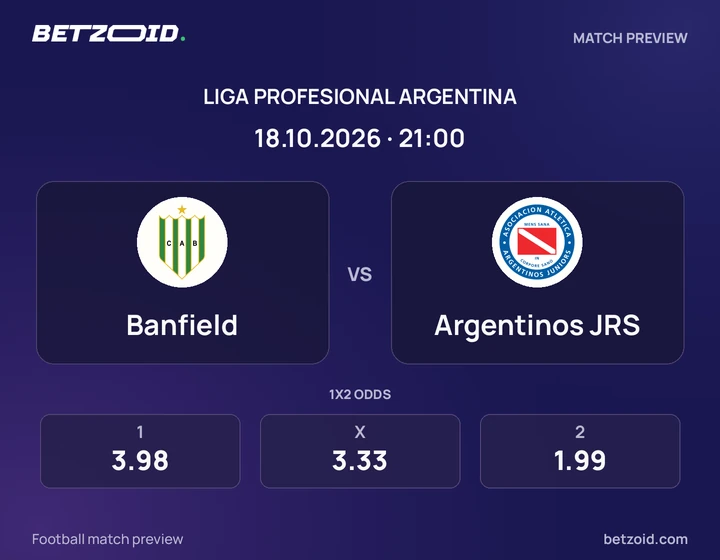 Banfield vs. Argentinos JRS Banfield vs. Argentinos JRS: imagen del partido de Liga Profesional Argentina.