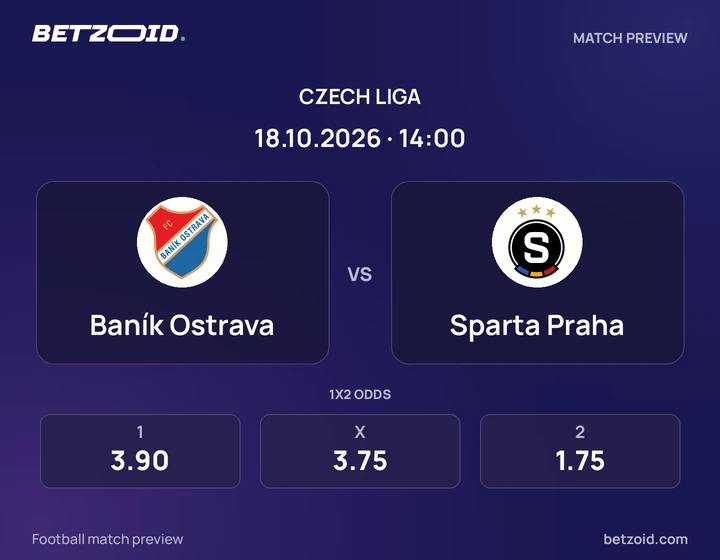 Baník Ostrava – Sparta Praha Baník Ostrava – Sparta Praha: obrázek k utkání v soutěži Česká liga.