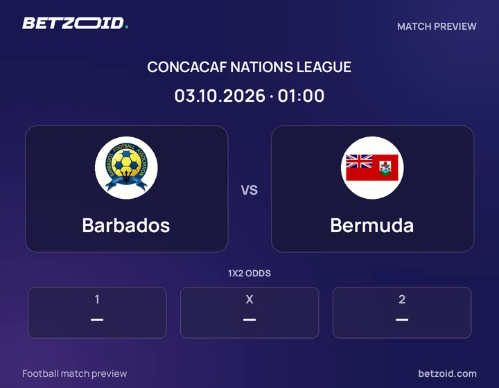 Barbados - Bermuda Barbados vs Bermuda: CONCACAF Nations League match preview with team badges and kick-off details.