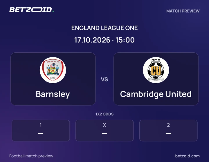 Barnsley - Cambridge United Barnsley vs Cambridge United: England League One match preview with team badges and kick-off details.