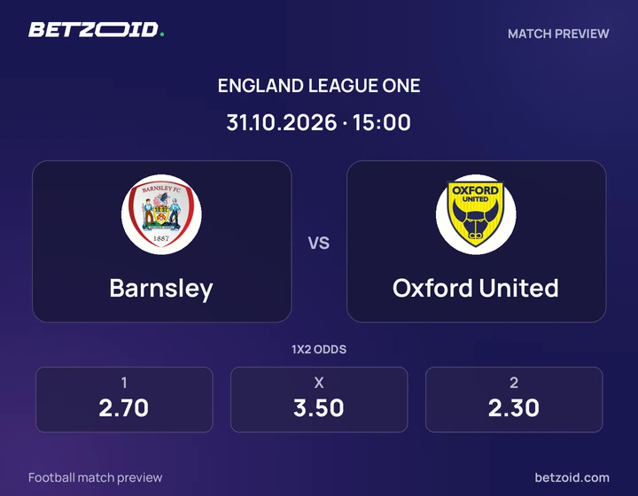 Barnsley - Oxford United Barnsley vs Oxford United: England League One match preview with team badges and kick-off details.