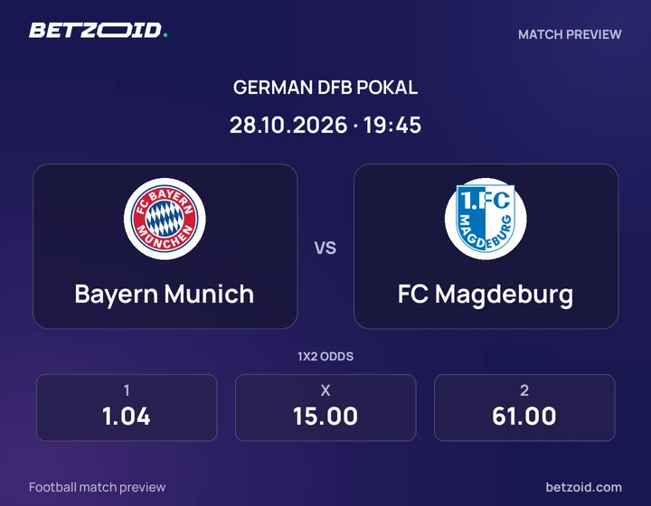 Bayern München – FC Magdeburg Bayern München – FC Magdeburg: Spielvorschau zum Wettbewerb DFB-Pokal mit Teamlogos und Anstoßzeit.