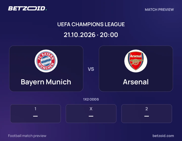 Bayern Munich - Arsenal Bayern Munich vs Arsenal: UEFA Champions League match preview with team badges and kick-off details.