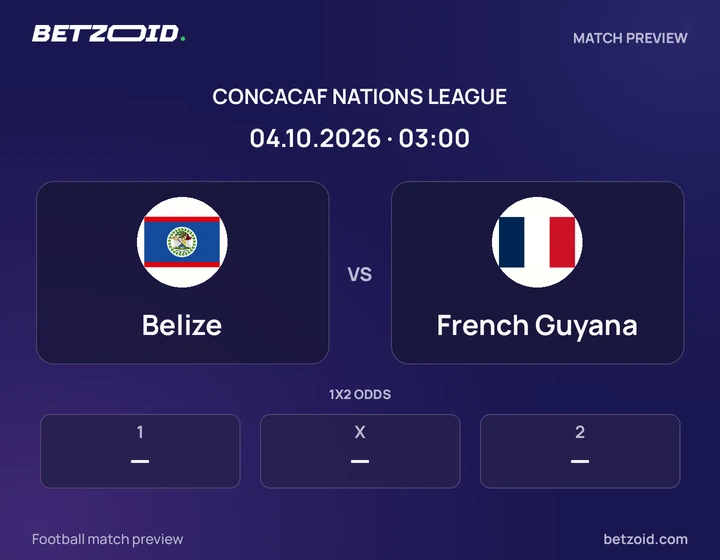 Belize vs French Guyana: CONCACAF Nations League match preview with team badges and kick-off details.
