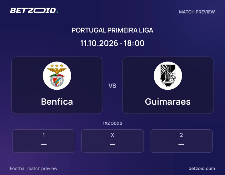 Benfica - Guimaraes Benfica vs Guimaraes: Portugal Primeira Liga match preview with team badges and kick-off details.