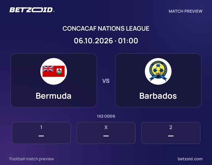 Bermuda vs Barbados: CONCACAF Nations League match preview with team badges and kick-off details.