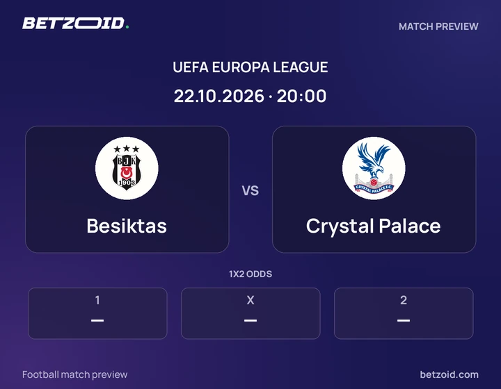 Besiktas - Crystal Palace Besiktas vs Crystal Palace: UEFA Europa League match preview with team badges and kick-off details.