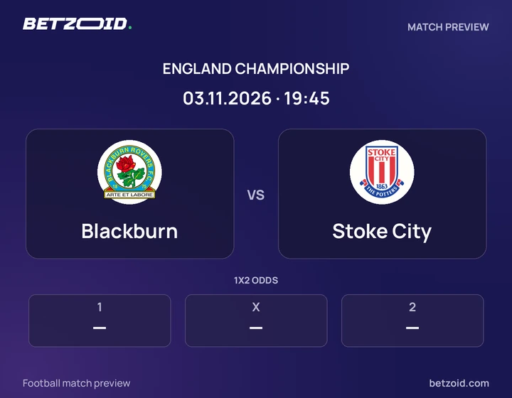 Blackburn - Stoke City Blackburn vs Stoke City: England Championship match preview with team badges and kick-off details.
