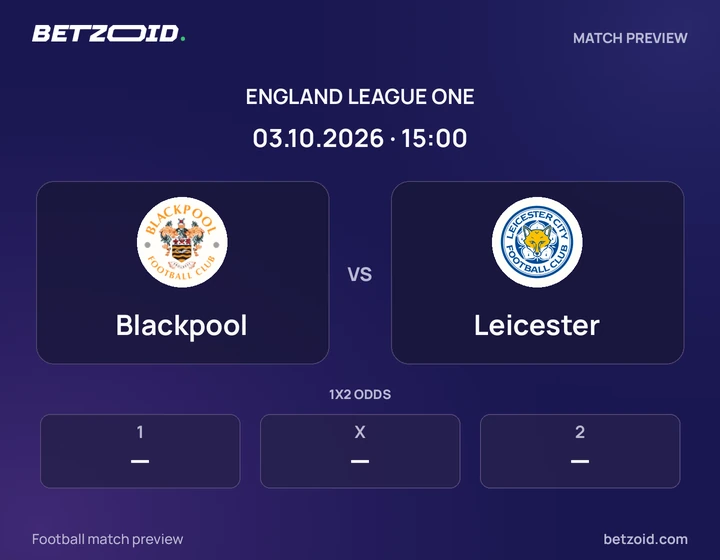 Blackpool - Leicester Blackpool vs Leicester: England League One match preview with team badges and kick-off details.