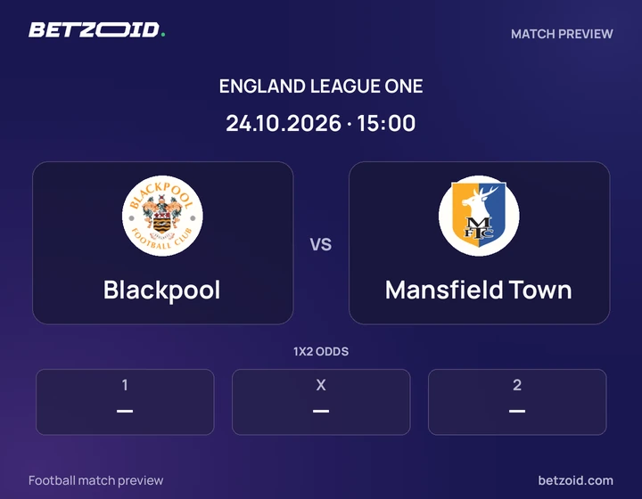Blackpool - Mansfield Town Blackpool vs Mansfield Town: England League One match preview with team badges and kick-off details.